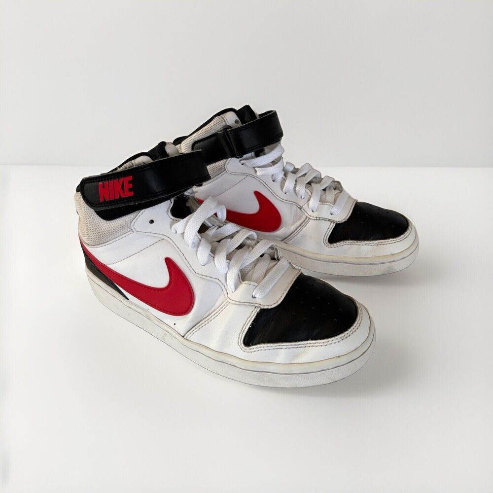 Nike Court High-Top  White & Red Shoe 6Y Boys